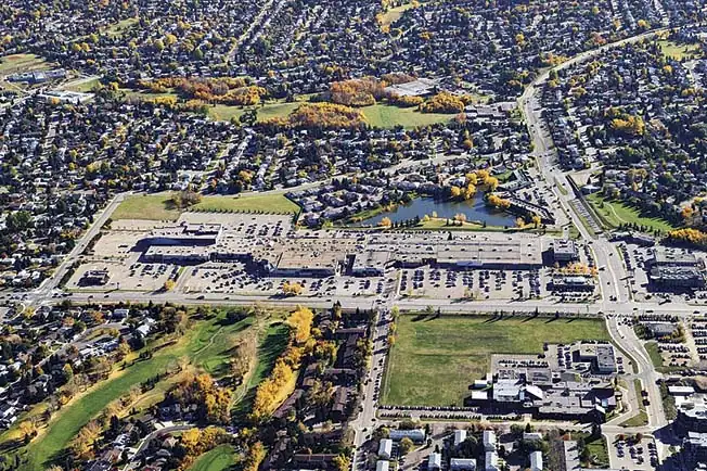 Aerial view of Sherwood Park rooftops